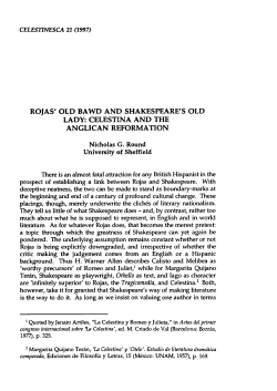 Rojas` Old Bawd and Shakespeare`s Old Lady: Celestina