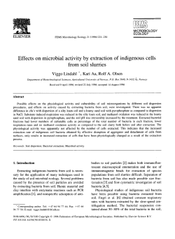 Effects on microbial activity by extraction of indigenous cells from