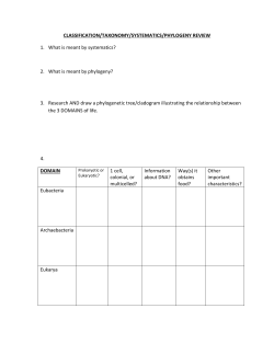 CLASSIFICATION/TAXONOMY/SYSTEMATICS/PHYLOGENY