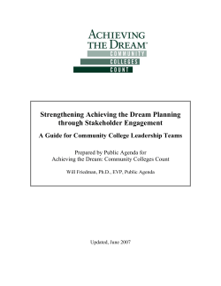 Strengthening Achieving the Dream Planning