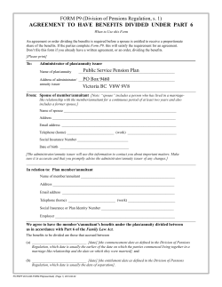 Agreement to have benefits divided under part 6