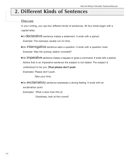 2. Different Kinds of Sentences