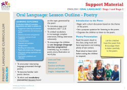 Oral Language: Lesson Outline