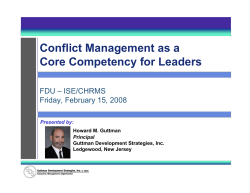 Conflict Management as a Core Competency for Leaders