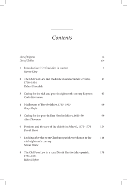 Caring for the poor in East Hertfordshire c.1620&ndash;50