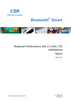 Bluetooth Performance with 2.3 GHz LTE Interference Report