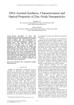 DNA Assisted Synthesis, Characterization and Optical Properties of