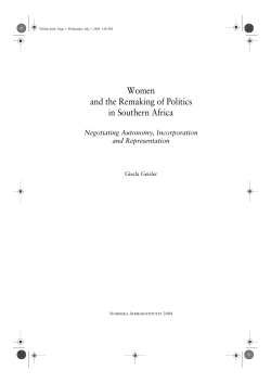 The Case of the South African Women`s Movement