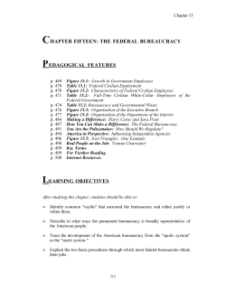 CHAPTER FIFTEEN: THE FEDERAL BUREAUCRACY P