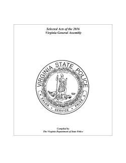Selected Acts 2016 - Virginia State Police