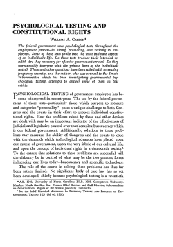 Psychological Testing and Constitutional Rights