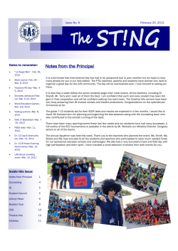 Notes from the Principal - Universal American School