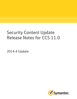 Security Content Update Release Notes for CCS 11.0: 2014