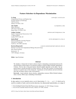 Feature Selection via Dependence Maximization