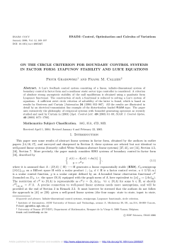 - ESAIM: Control, Optimisation and Calculus of