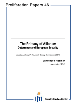 The Primacy of Alliance: Proliferation Papers 46