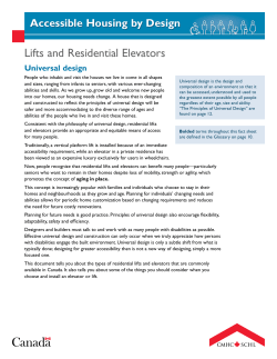 Accessible Housing by Design&mdash;Lifts and Residential Elevators