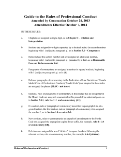 Rules of Professional Conduct - The Law Society of Upper Canada