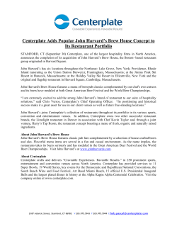 Centerplate Adds Popular John Harvard`s Brew House Concept to