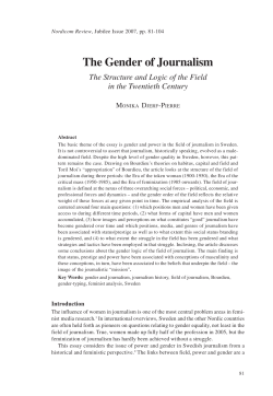 The Gender of Journalism - Nordicom