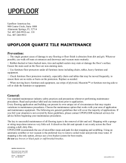 UPOFLOOR QUARTZ TILE MAINTENANCE Prevention