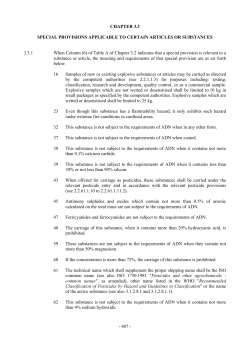 CHAPTER 3.3 SPECIAL PROVISIONS APPLICABLE TO