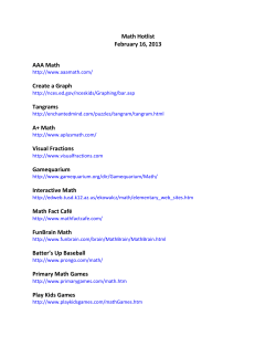 Math Hotlist February 16, 2013 AAA Math Create a Graph Tangrams