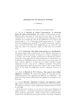 ABSTRACTS OF RECENT PAPERS 1. K