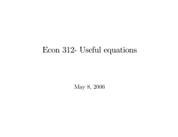Econ 312 Useful equations