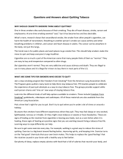 Questions and Answers about Quitting Tobacco