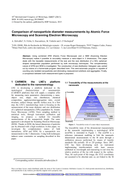 Comparison of nanoparticle diameter measurements by Atomic