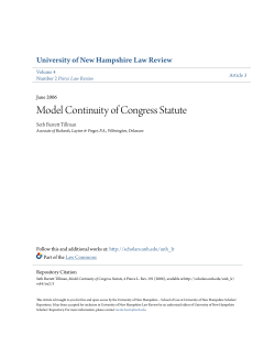 Model Continuity of Congress Statute