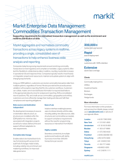 Markit Enterprise Data Management: Commodities Transaction