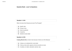 Question Bank - Lean Competency System