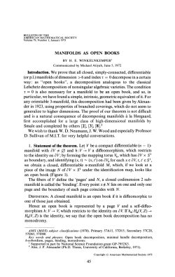 MANIFOLDS AS OPEN BOOKS Introduction. We prove that all