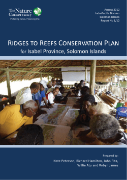 RiDGES tO REEFS CONSERVAtiON PlAN