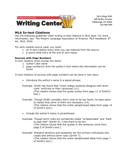 MLA In-text Citations