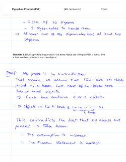 Pigeonhole Principle (PhP) [KR, Section 6.2]