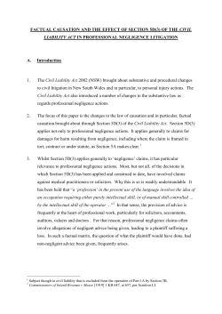 factual causation and the effect of section 5d(3) of the civil liability