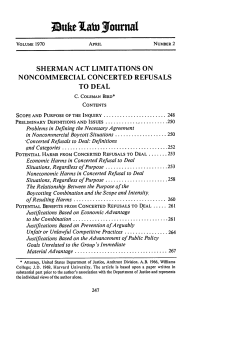 Sherman Act Limitations on Noncommercial Concerted Refusals to
