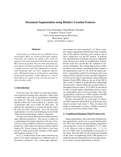 Document Segmentation Using Relative Location Features