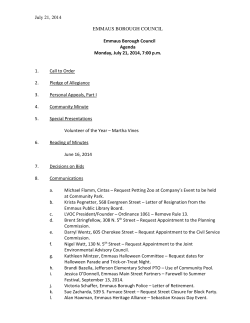 July 21, 2014 EMMAUS BOROUGH COUNCIL Emmaus Borough