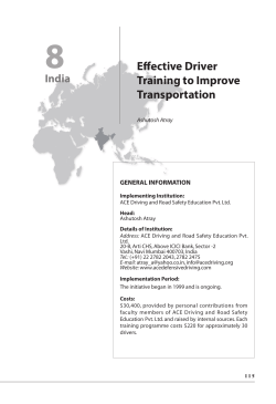 Effective Driver Training to Improve Transportation