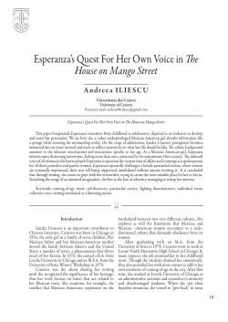 Esperanza`s Quest For Her Own Voice in The House on Mango Street