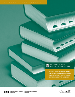 Mandatory Sentences of Imprisonment in Common Law Jurisdictions