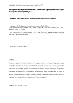 Adsorption of Beryllium Atoms and Clusters on