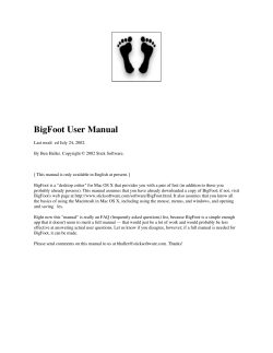 BigFoot User Manual