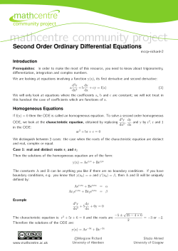 Second Order Ordinary Differential Equations