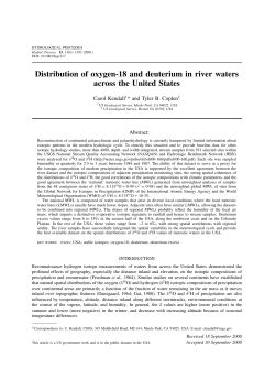 Distribution of oxygen-18 and deuterium in river waters across the