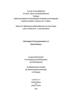 Rheological Characterization of Dental Waxes